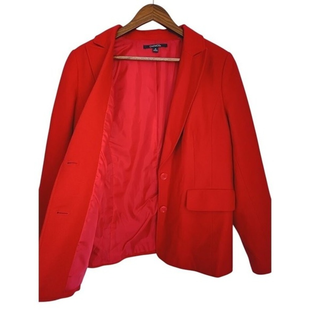 Chadwicks Red Wool Blend Blazer Single Button Career‎ Office Classic 12
